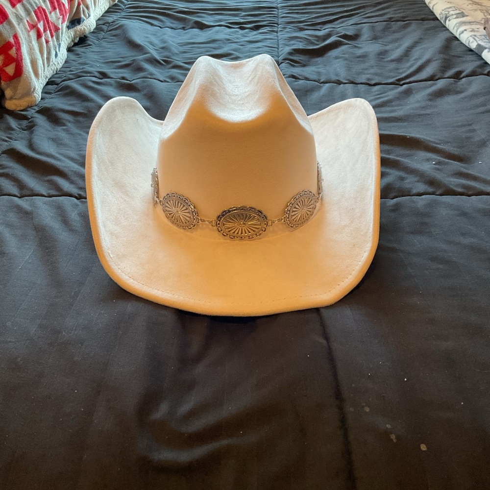 Rue21 Cream Western Hat with Silver Accents